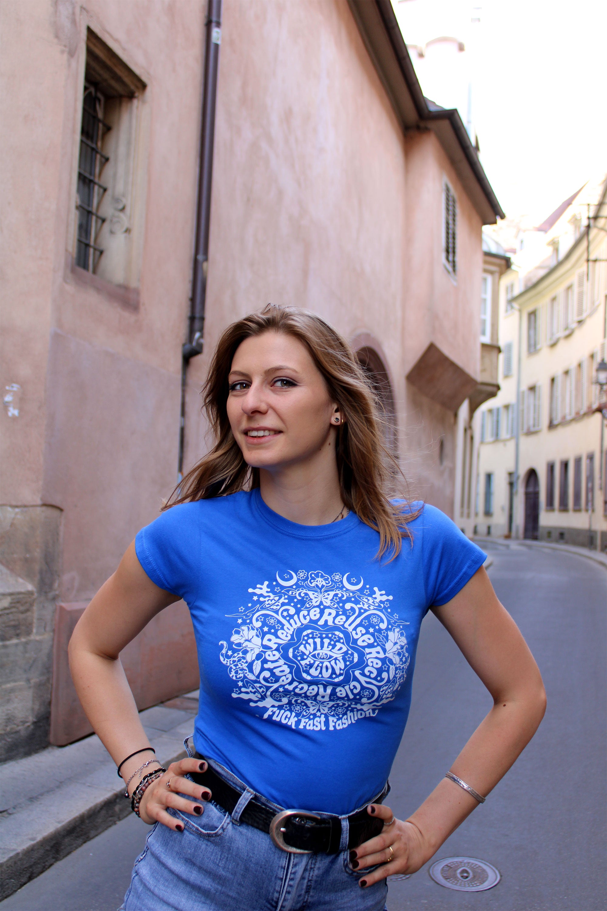 T-shirt femme bleu Eco Psyche