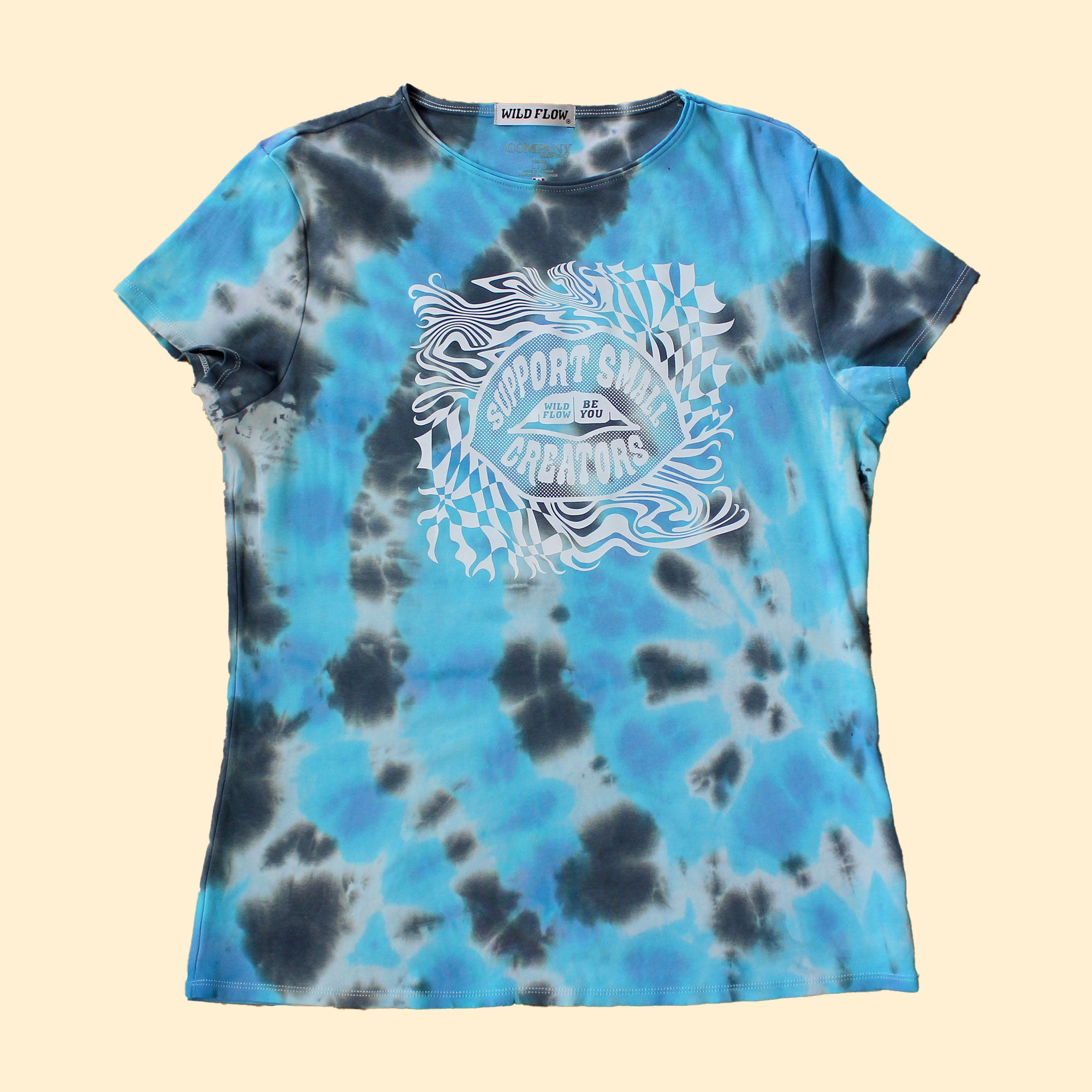 T-shirt tie and dye bleu Support Small Creators