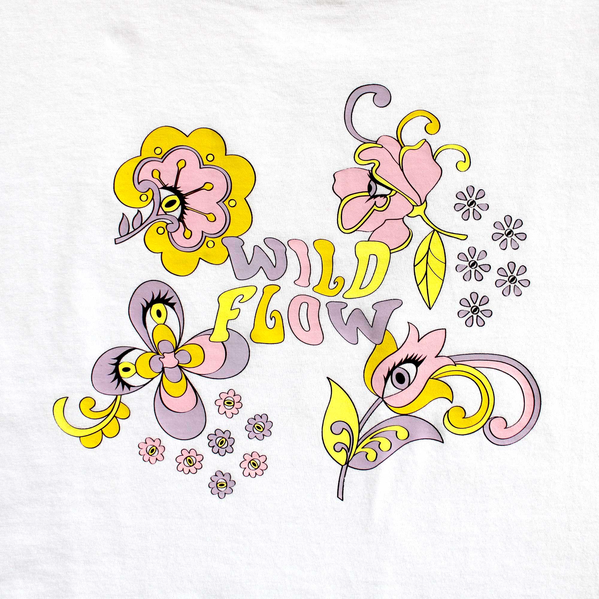 Crop top blanc Groovy Flowers