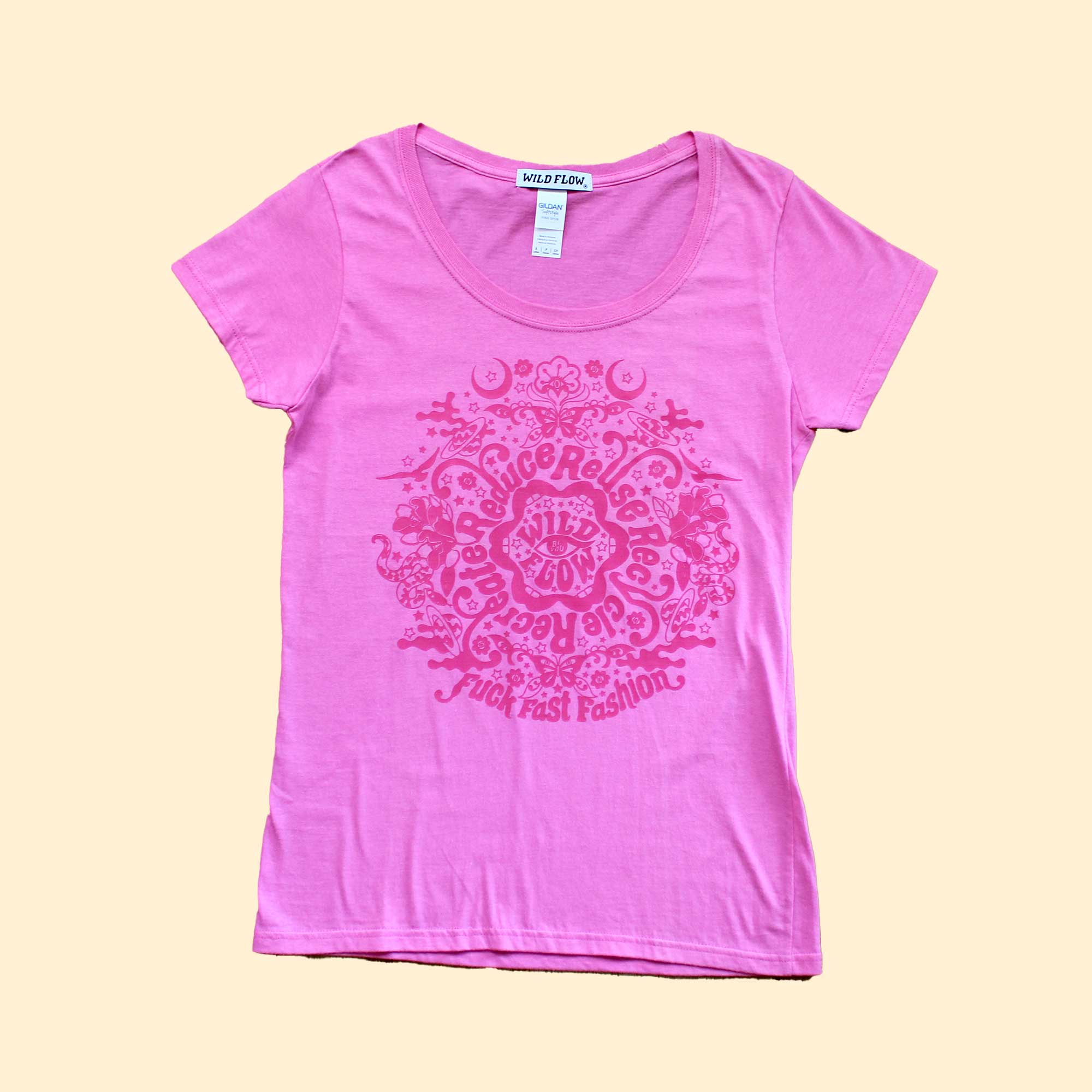 T-shirt rose Eco Psyche rose