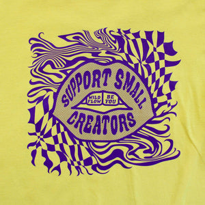 T-shirt jaune Support Small Creators violet