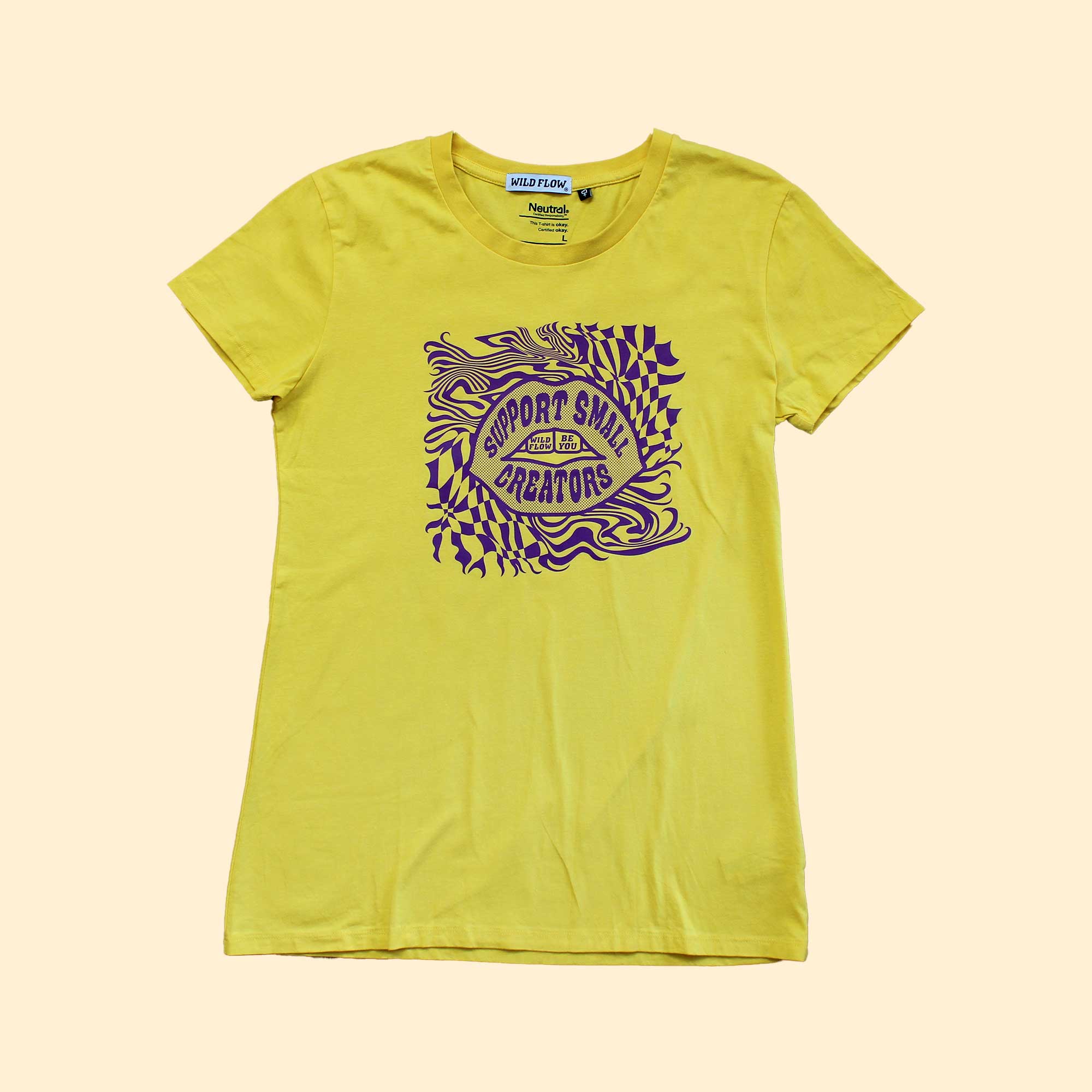 T-shirt jaune Support Small Creators violet